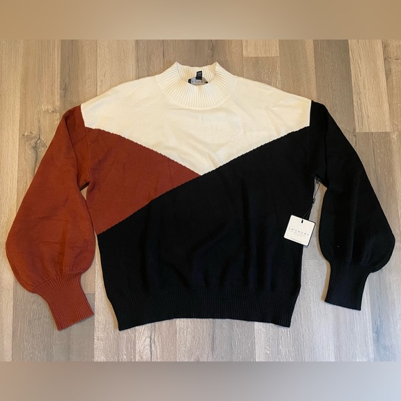 Laundry By Shelli Segal Women's Colorblock Mock Neck Sweater Size XL - Picture 1 of 5